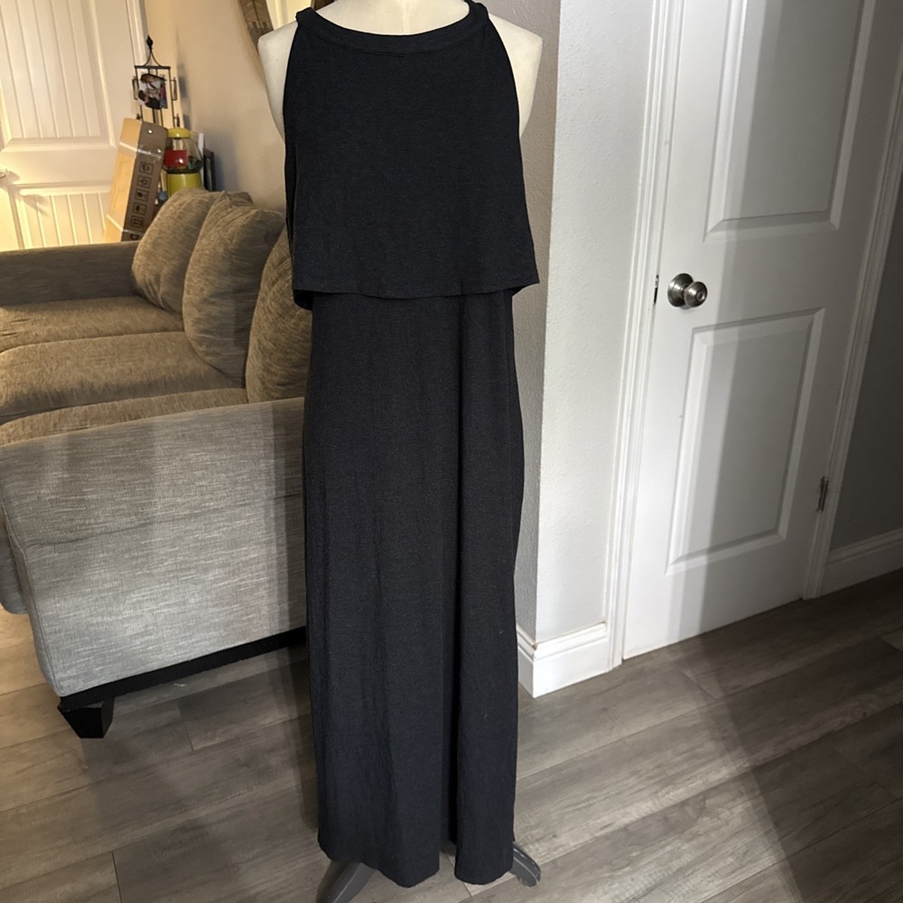Sweaty Betty Dress Womens Medium Charcoal Gray Black Holistic Racerback Maxi M